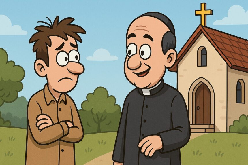Bulă și Ștrulă ies de la biserică după slujbă 51 591614559