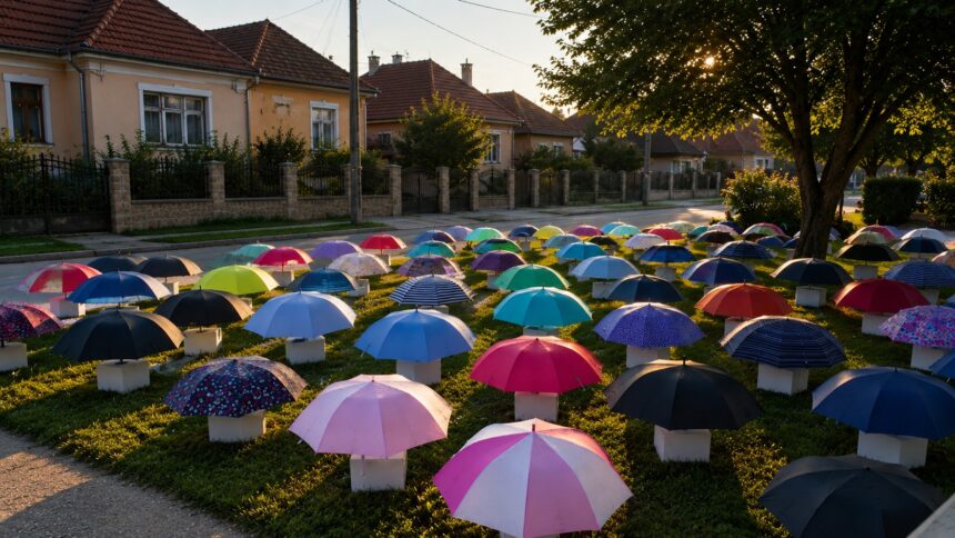 Fiul meu i-a dat umbrela unei femei însărcinate, pe ploaie. A doua zi dimineață, pe peluza noastră au apărut 47 de umbrele, fiecare cu o cutie numerotată dedesubt 51 711601820